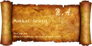 Makkai Arvid névjegykártya